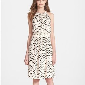 Kate Spade Leopard Dot Midi Halter Tie Dress